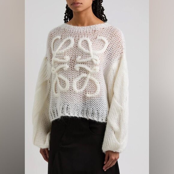 Loewe Anagram open-knit mohair-blend jumper - Picture 2 of 12